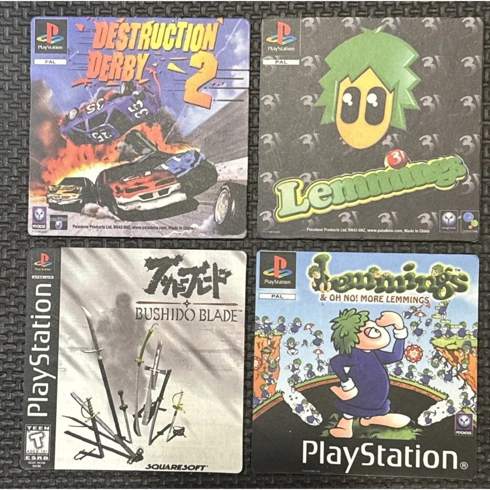 Playstation Game Double Sided Cardboard Coasters Lot Of 8 3.5
